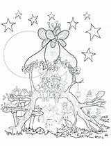 Fairy Coloring House Pages Candy Annie Flower Printable Getcolorings Fairies Color Tree Magic Kids Getdrawings Colorings Gingerbread sketch template
