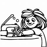 Washing Hands Coloring Pages Wash Hand Kids Girl Clipart Drawing Color Clip Clipartmag Popular Visit sketch template