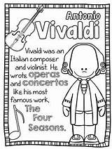 Composers Coloring Baroque Music Kids Sheets Vivaldi Fact Classical Board Elementary Composer Worksheets Choose Fun Activities Musical sketch template