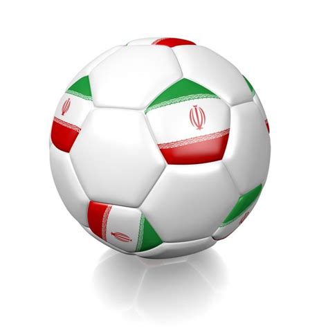 اجرای سه بعدی فوتبال توپ فوتبال با پرچم ایران جدا شده در