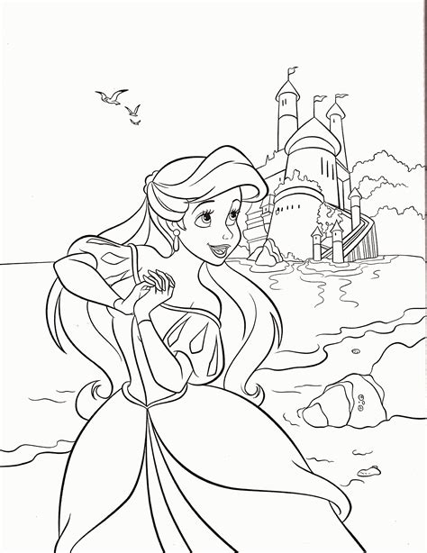 disney princess coloring pages ariel   dress