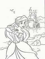 Ariel Disney Coloring Princess Pages Dress Walt Castle Colouring Princesses Mermaid Drawing Ausmalbilder Zum Ausdrucken Malvorlagen Coloriage Little Colorear Characters sketch template