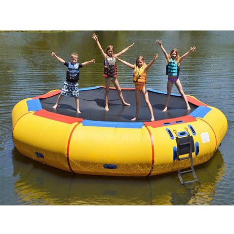 inflatable water trampoline ft floating island lake raft