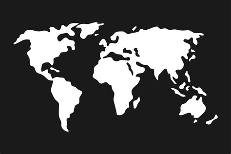 mapa mundi simples em estilo simples isolado  fundo preto