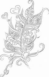 Coloring Pages Feather Adult Feathers Colouring Adults Etsy Mandala sketch template