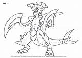 Garchomp Pokemon Coloring Pages Drawing Draw Mega Step Drawingtutorials101 Printable Colouring Coloriage Deoxys Color Tutorials Getdrawings Getcolorings Print Visit Rayquaza sketch template