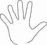 Hand Outline Open Template Clipart Handprint Print Printable sketch template
