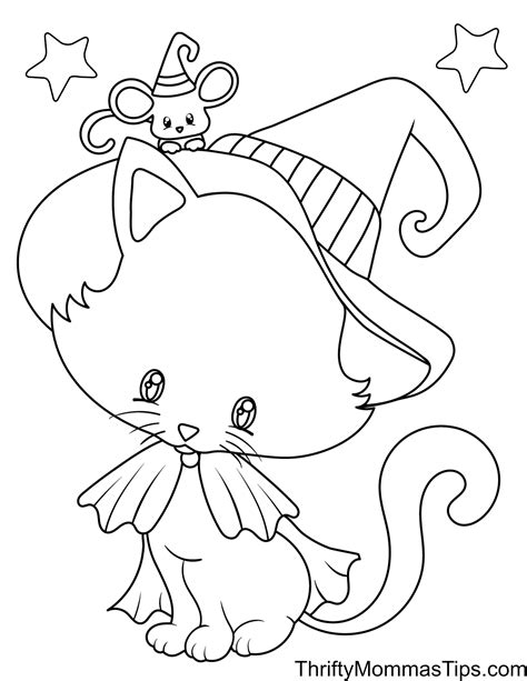 halloween cats colouring book  pages thrifty mommas tips