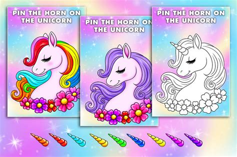 pin  tail   unicorn printable liz  call pin  horn   unicorn game queen