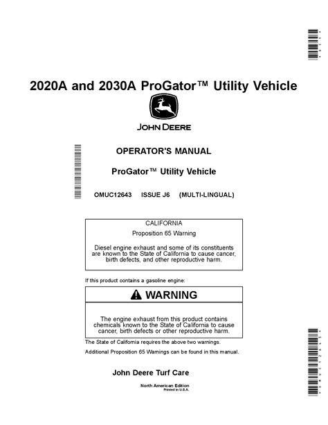 john deere   progator utility vehicles north american edition omuc operation