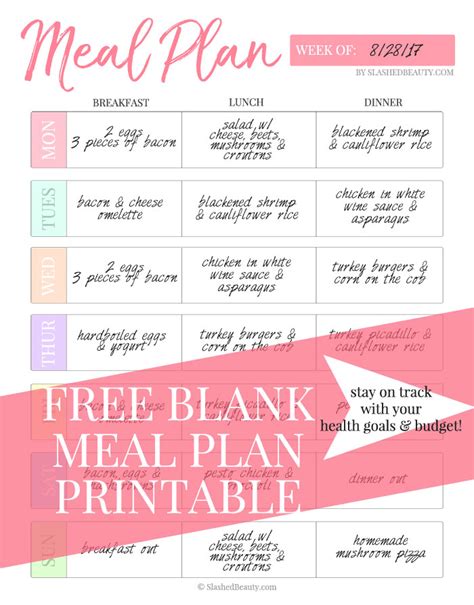 start healthy meal planning   budget slashed beauty