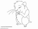 Hamster Line Coloring Pages Kids Printable sketch template