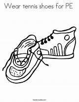 Shoes Tennis Outline Coloring Pe Clip Clipart sketch template