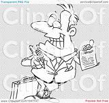 Salesman Cartoon Clip Contract Holding Outline Illustration Rf Royalty Toonaday sketch template