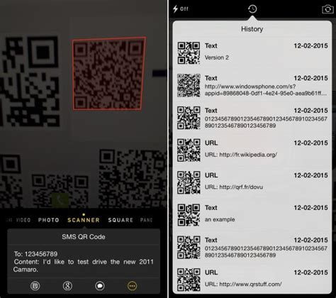 qr mode turns  stock camera app   awesome qr code reader
