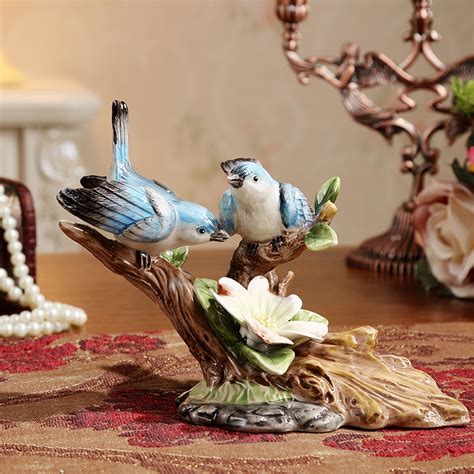 creative handmade ceramic bird figurine decorative home decorations small ornaments love birds