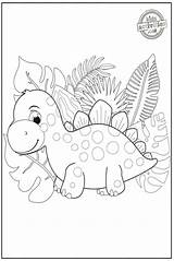Dinosaur Cute Coloring Pages Printable sketch template