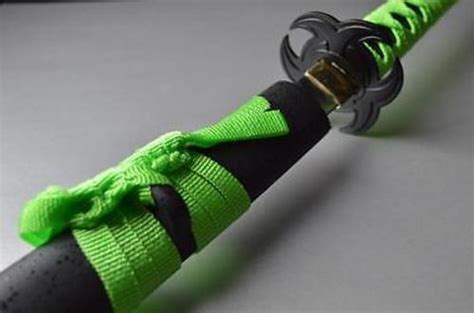 Zombie Hunter Green Katana Ninja Samurai Sword Biohazard Tsuba Carbon