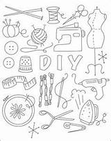 Sewing Embroidery Hand Patterns Coloring Vintage Machine Designs Pages Applique Stitch Clipart Cross Drawings Notions Needlework Printables Diy Color Sampler sketch template