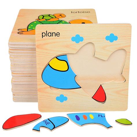 pcs education wooden toys  puzzle kids gift brain jigsaw cartoon