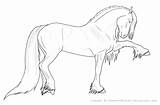 Horse Coloring Pages Lineart Outline Easy Drawings Friesian Animal Choose Board sketch template