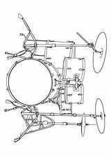 Schlagzeug Drumstel Batteria Kleurplaat Disegno Malvorlage Educolor sketch template