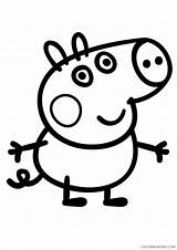Pig Peppa Coloring Pages Coloring4free George Related Posts sketch template