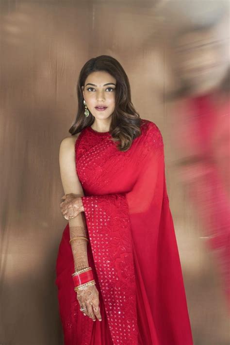 Kajal Aggarwal Looks Ravishing In Red As She Celebrates Her First Karwa