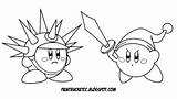 Kirby Coloring Sword Needle Clipart Pages Printable Clip sketch template