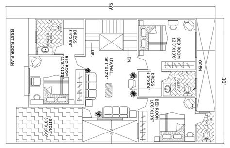 floor bungalow plan drawing  dwg autocad file cadbull