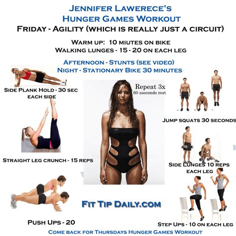 jennifer lawrences workout routine friday the hunger