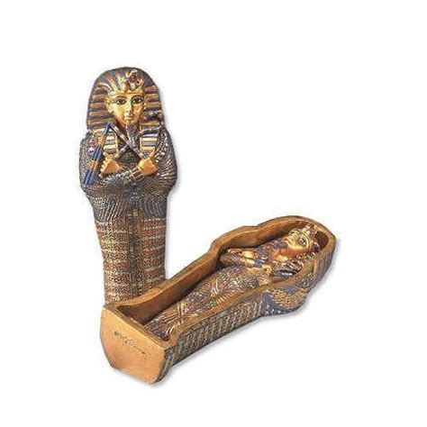 Egyptian Mini King Tut Coffin With Mummy Egyptian Statue