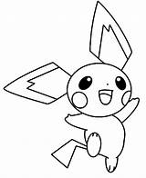 Pichu Coloring Pages Happy Pikachu Jumping Around Color Printable Getcolorings sketch template