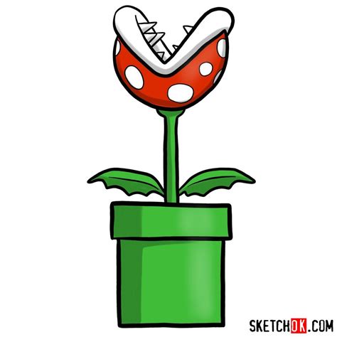 how to draw piranha plant super mario step by step drawing tutorials