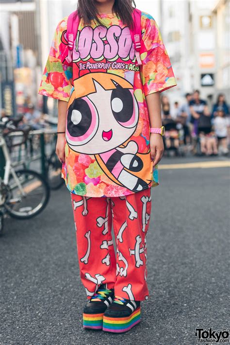 kawaii street style w powerpuff girls x acdc rag galaxxxy japan and barbie backpack