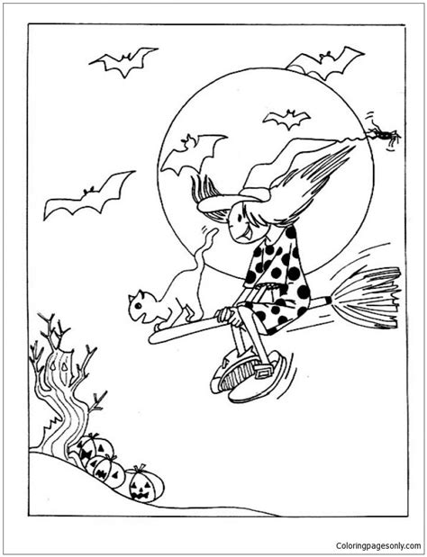 witch broom coloring page  printable coloring pages
