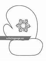 Mitten Snowflake Coloringpage sketch template