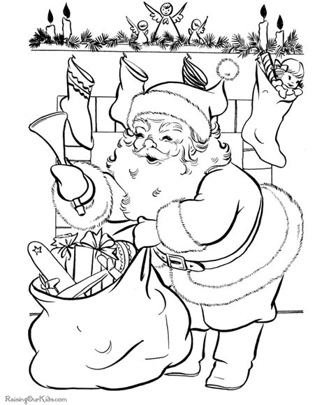 santa delivers christmas coloring pages