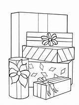 Coloring Presents Christmas Pages Gifts Stack Ribbon Beautiful Color sketch template