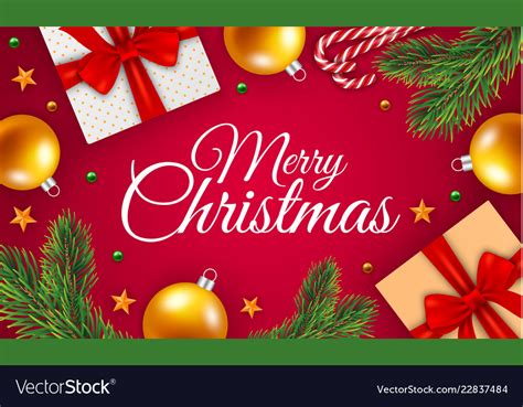 merry christmas gift box concept background vector image