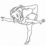 Rhythmic Gymnastic Practicing Childish sketch template