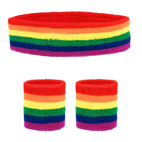 rainbow gay pride wristband headband lgbtq parade gender flag accessory