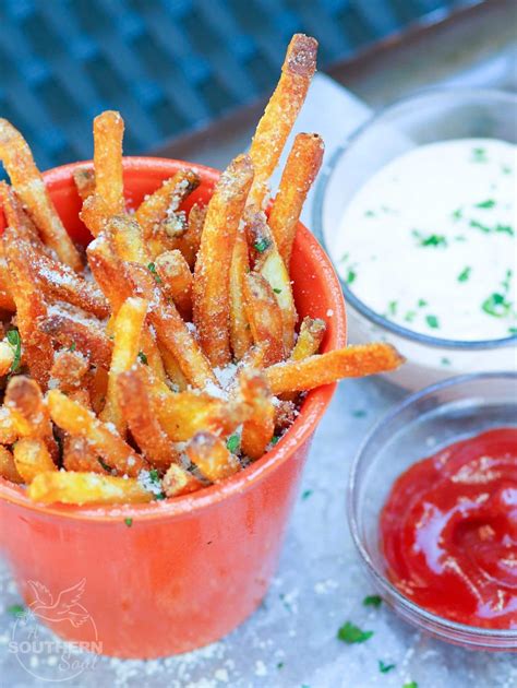 air fryer parmesan french fries  dipping sauce  southern soul