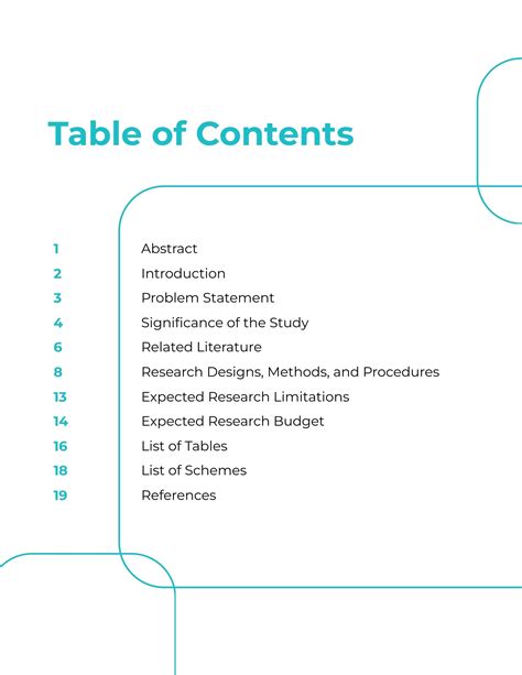 table  content   research proposal
