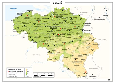 digitale belgie kaart natuurkundig  kaarten en atlassennl