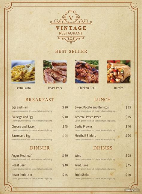 restaurant menu mockup templates  begindot