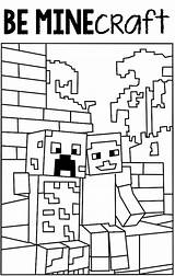 Minecraft Coloring Pages Printable Valentines Blank Skins Tnt Pig Drawing Color Thoughtful Cute Fill Creeper Valentine Print Kids Colouring Cents sketch template