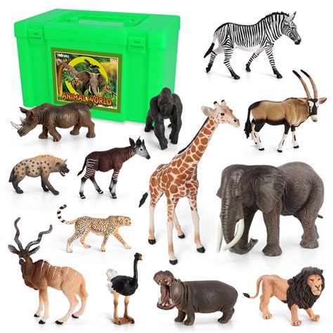 volnau  pcs africa animals animal figurines toys figures  kids christmas birthday gift zoo
