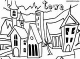 Town Coloring Pages Town4 sketch template