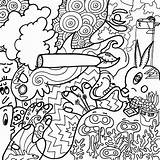 Coloring Pages Weed Stoner Psychedelic Leaf 70s Trippy 420 Color Print Printable Drawing Pot Sheet Book Getcolorings Getdrawings Tumblr Sketch sketch template